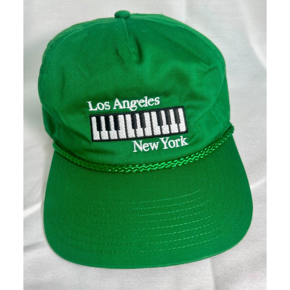Los Angeles New York green piano graphic baseball cap snapback unisex one size